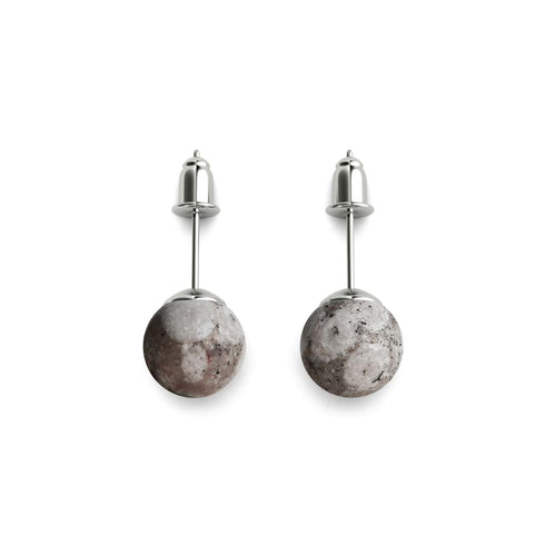Fossiler Jaspis | 925er Sterlingsilber | Edelstein-Ohrstecker